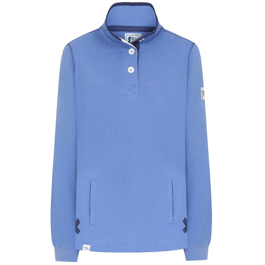 LJ5 - Ladies Button Neck Sweatshirt - Sapphire
