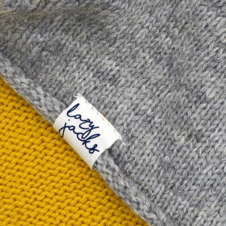 LJ72 - Colour Block Knitted Scarf - Sage