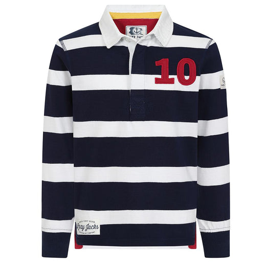 LJ78C - Long Sleeve Rugby Top - Marine/Rouge
