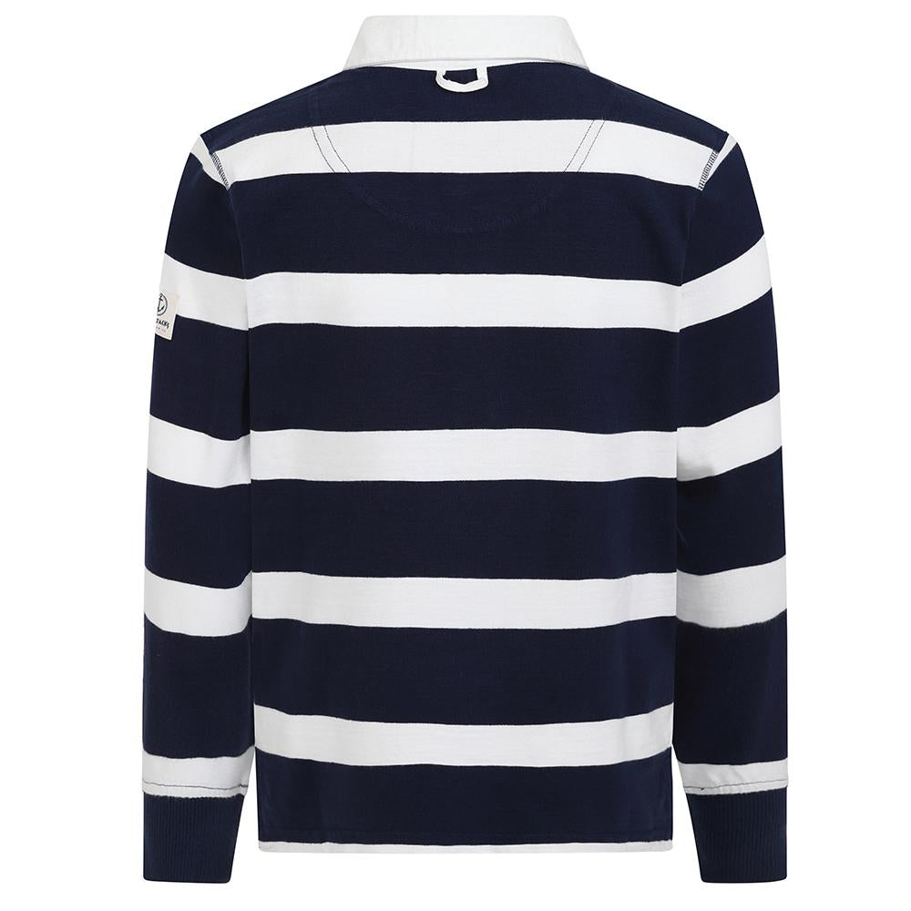 LJ78C - Long Sleeve Rugby Top - Marine/Rouge
