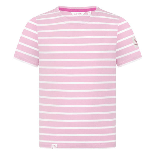 LJ8C - Girls Short Sleeve Breton Top - Pink