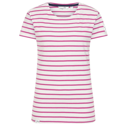 LJ8 - Short Sleeve Breton Top - Raspberry