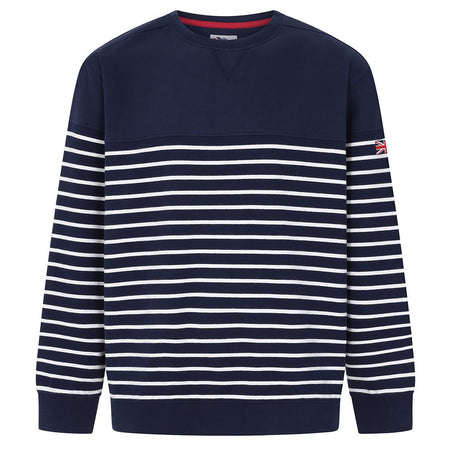 LJ91S - Striped Crew Neck Sweatshirt - Marine