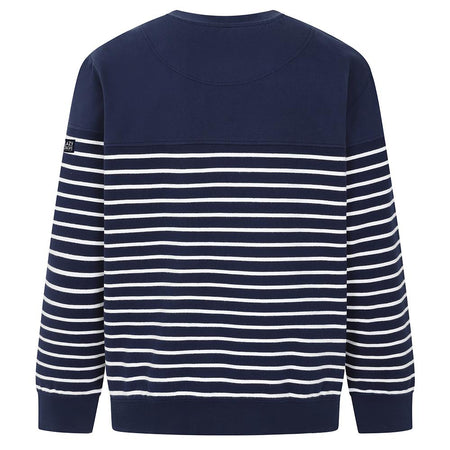 LJ91S - Striped Crew Neck Sweatshirt - Marine