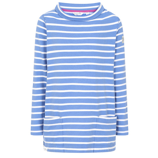 LJ94S - Striped Roll Neck Sweatshirt - Sapphire