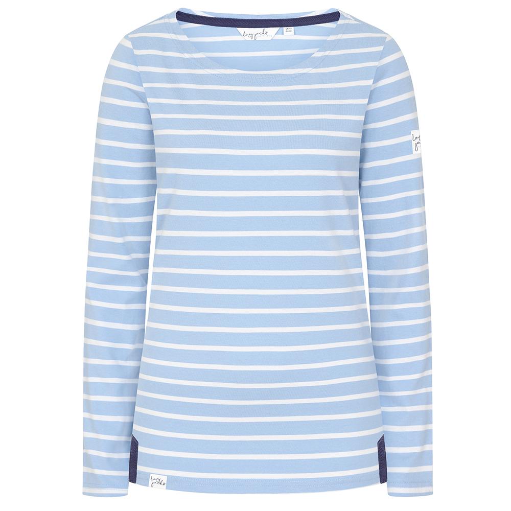 LJ97 - Ladies Striped Breton Top - Sky