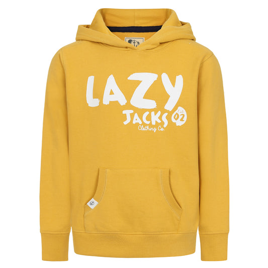 LJ21C  - Printed Hooded Sweatshirt - Maize
