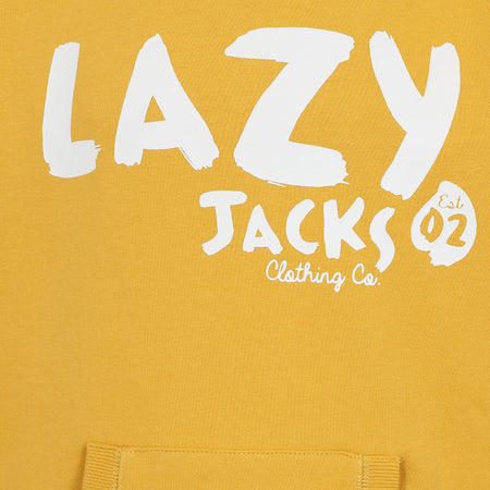 LJ21C  - Printed Hooded Sweatshirt - Maize