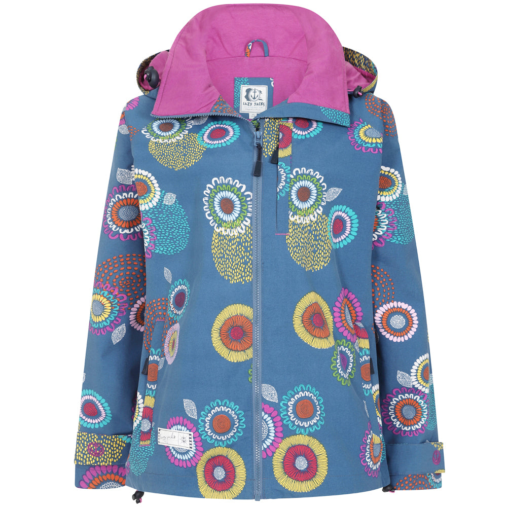 LJ45P - Printed Short Waterproof Coat - Spiral