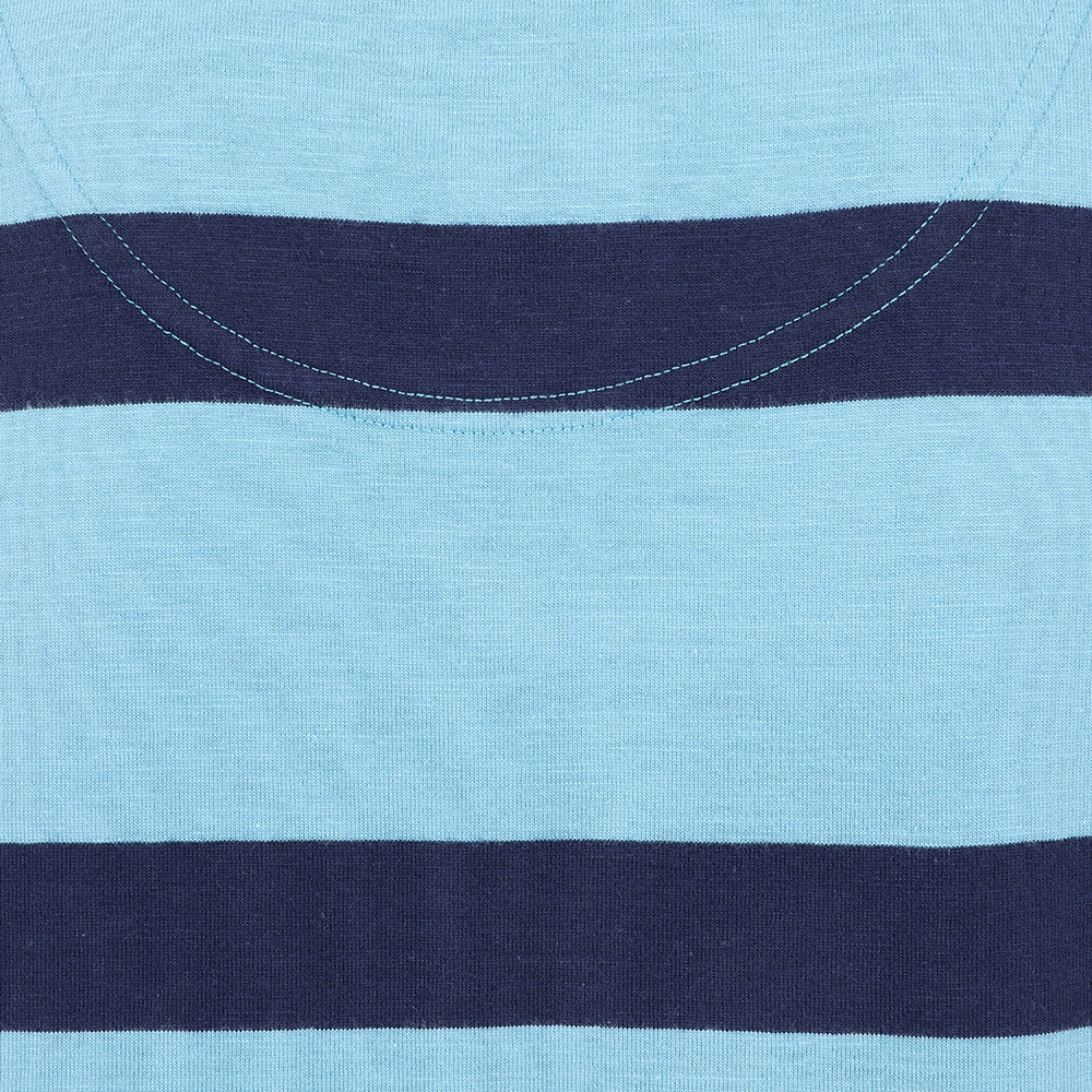 LJ27 - Short Sleeve Striped Polo Top - Niagara