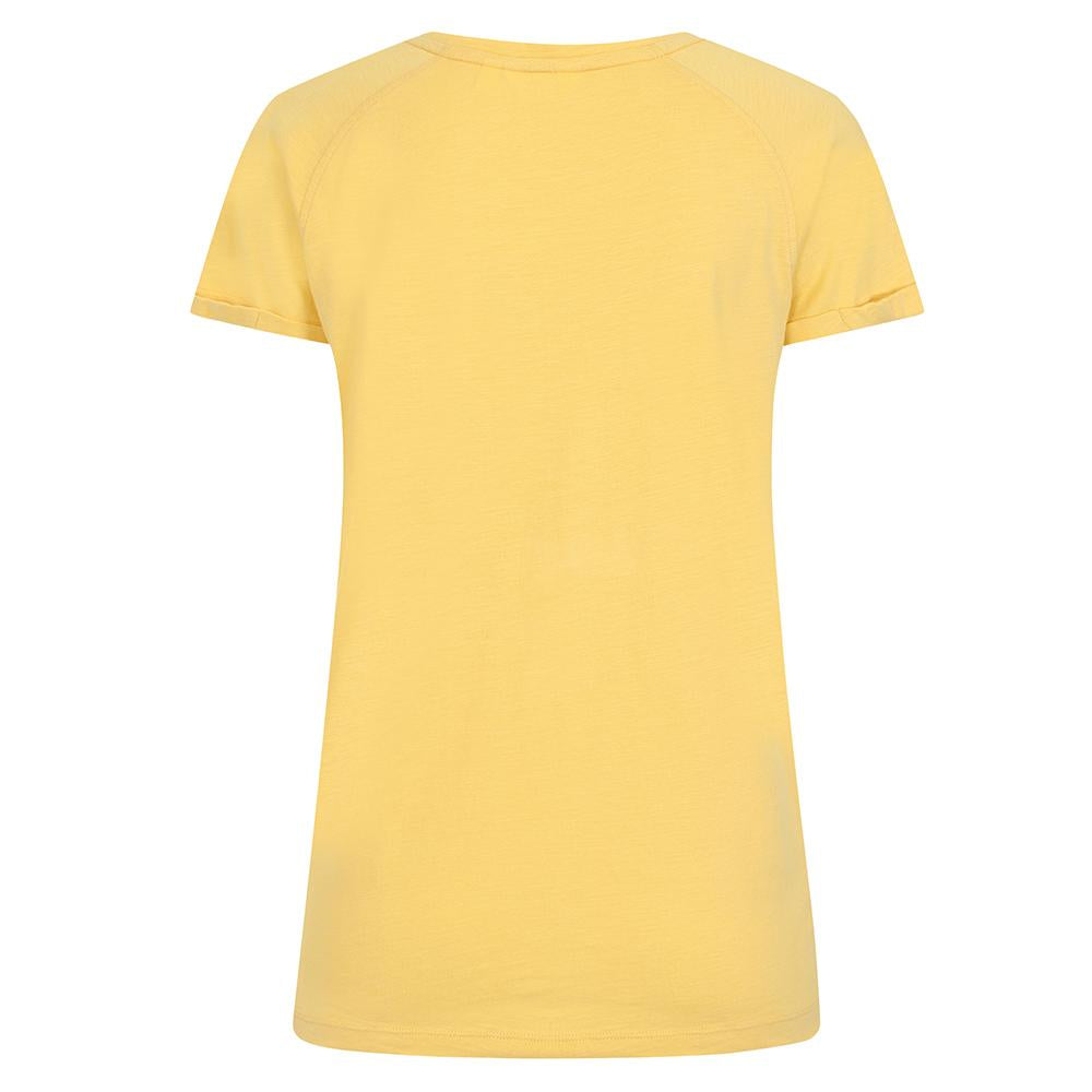 LJ163 - Roll Sleeve Plain Top - Lemon