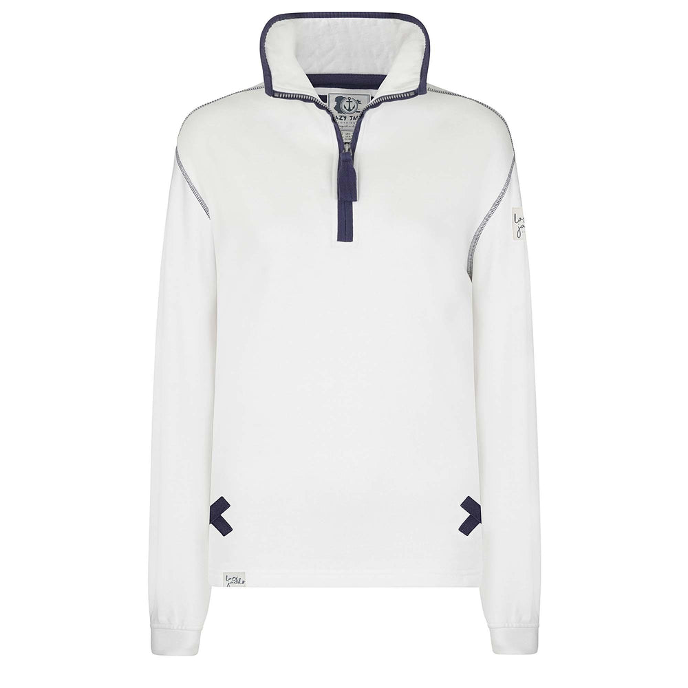 LJ3 - Ladies 1/4 Zip Sweatshirt - White