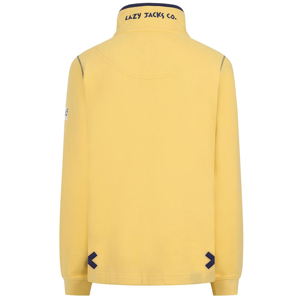 LJ5 - Plain Button Neck Sweatshirt - Lemon