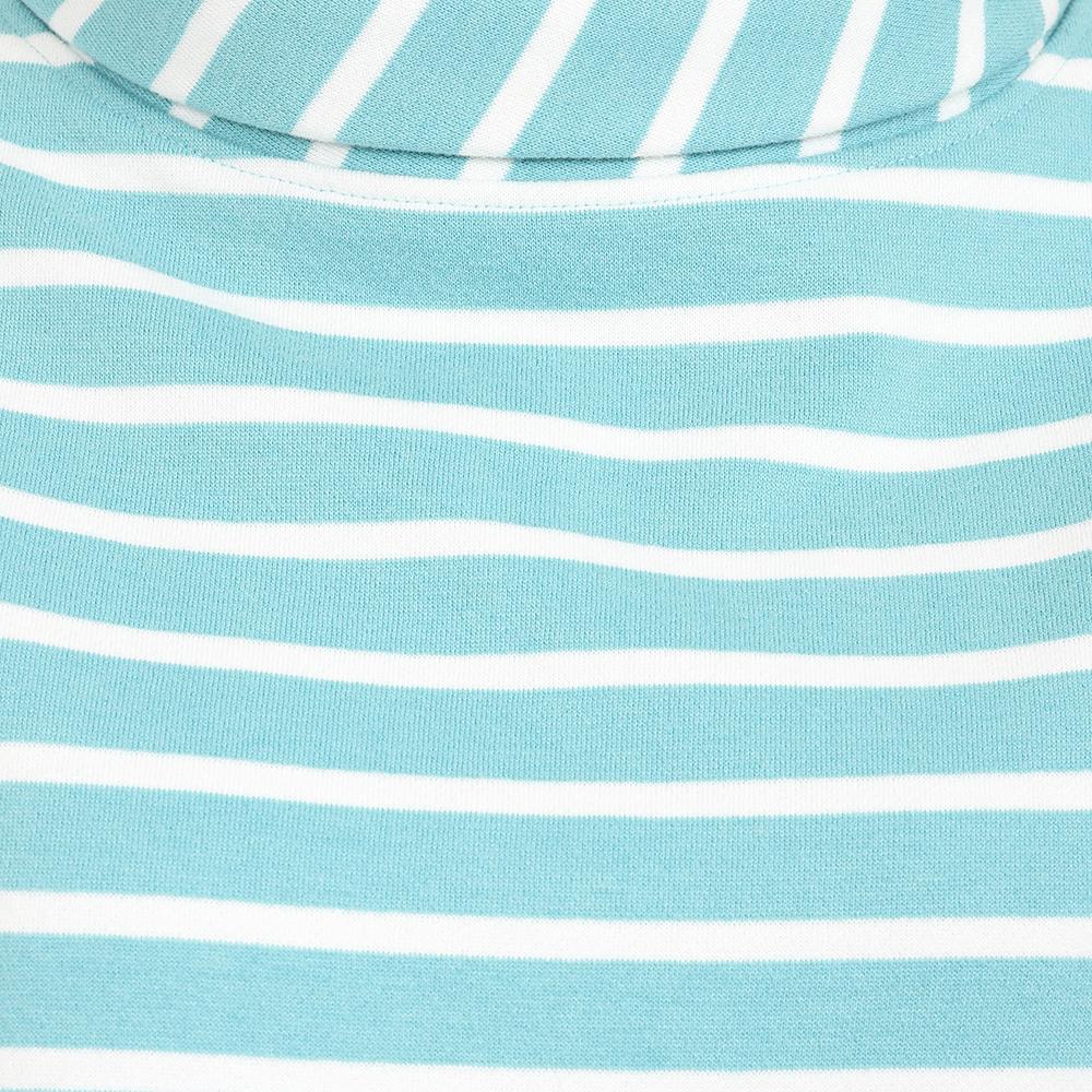LJ94S - Striped Roll Neck Sweatshirt - Ocean