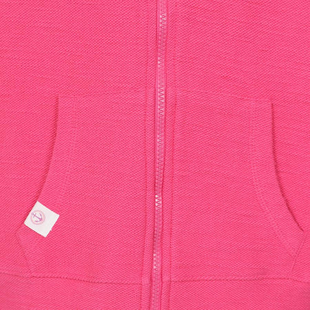 LJ102C - Girls Textured Hooded Zip Thru Sweatshirt - Sorbet