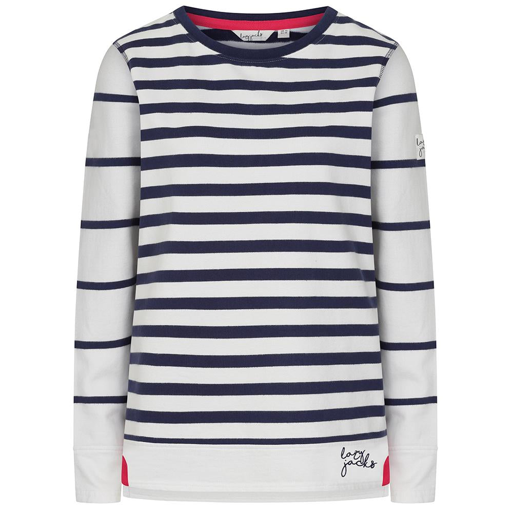 Striped hot sale crew neck