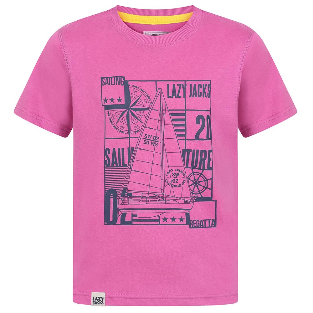 LJ15C - Boys Printed T-Shirt - Raspberry