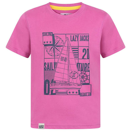 LJ15C - Boys Printed T-Shirt - Raspberry