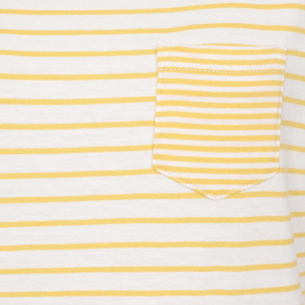 LJ162 - Ladies Striped Roll Sleeve Tee - Lemon