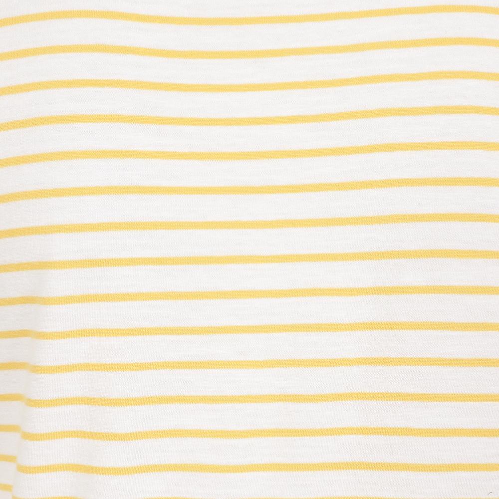 LJ162 - Ladies Striped Roll Sleeve Tee - Lemon