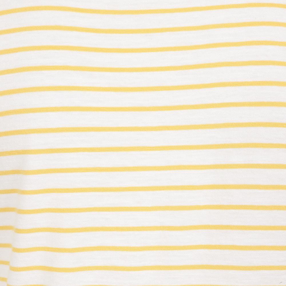 LJ162 - Ladies Striped Roll Sleeve Tee - Lemon