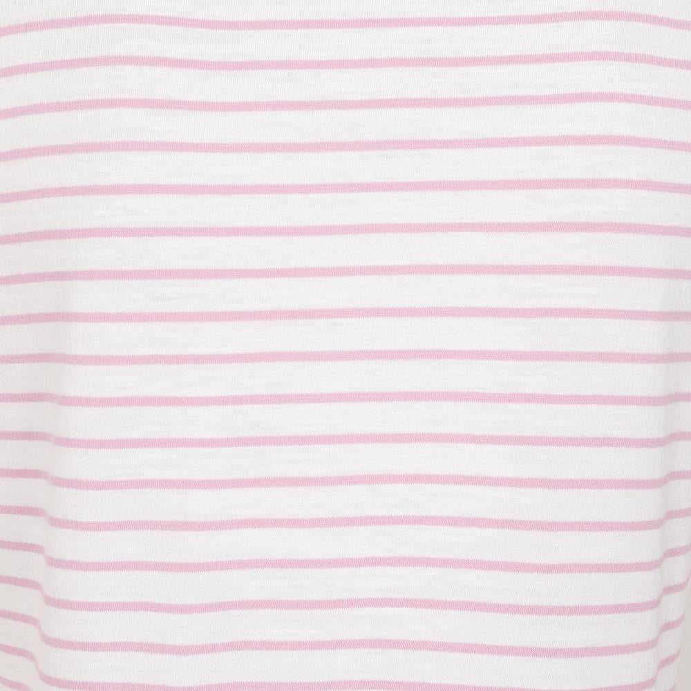 LJ162 - Ladies Striped Roll Sleeve Tee - Pink