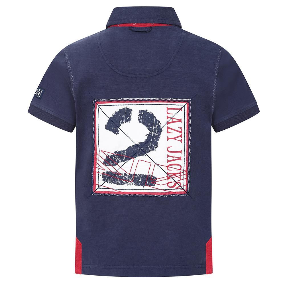 LJ23C - Boy's Short Sleeve Rugby Shirt - Marine