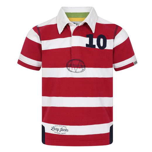 LJ27C - Short Sleeve Rugby Shirt - Crimson