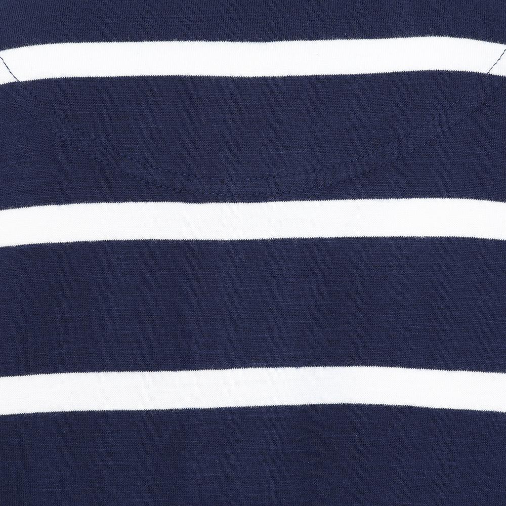 LJ27 - Men's Short Sleeve Striped Rugby Top - Marine