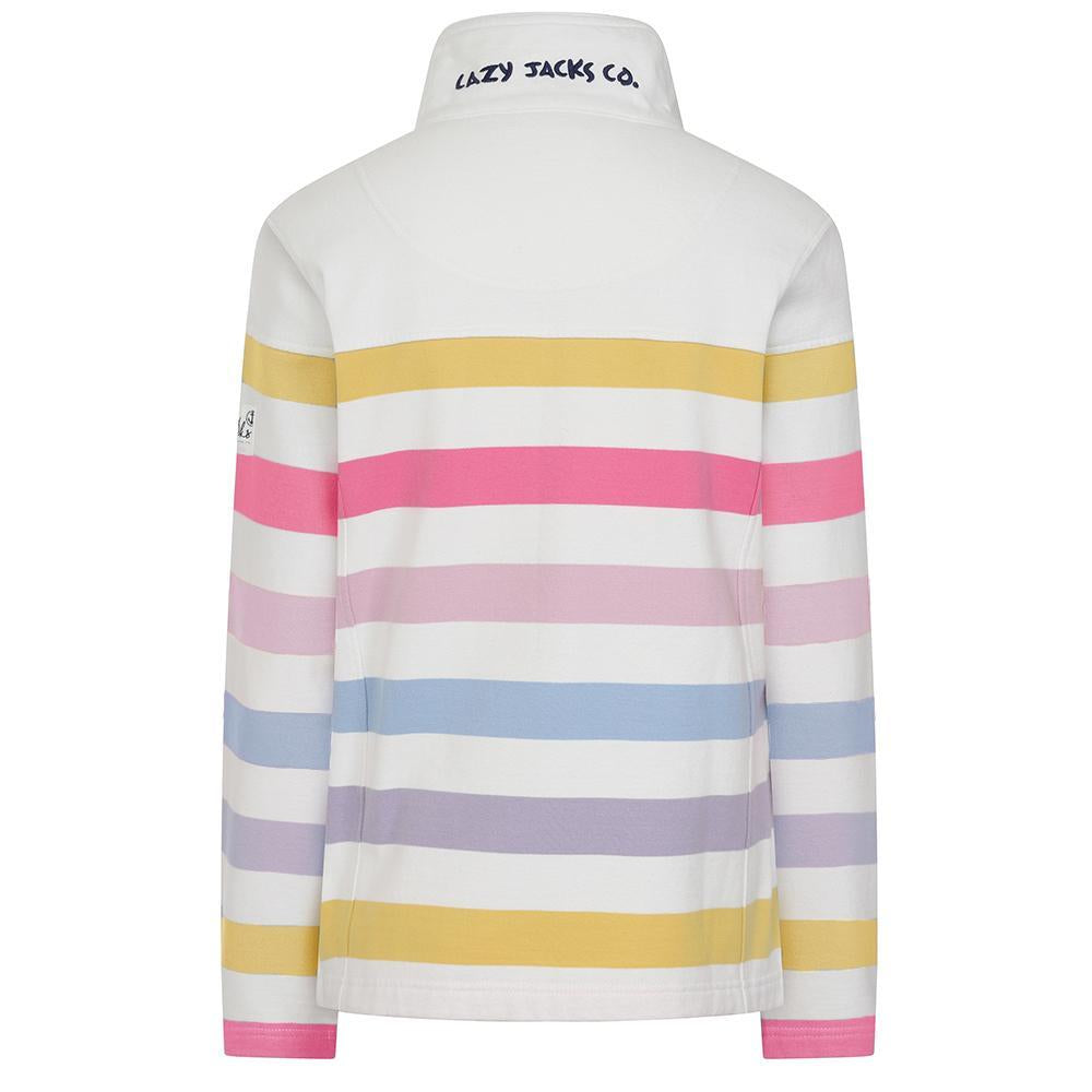 LJ32 - Full Zip Striped Sweatshirt - Pastel