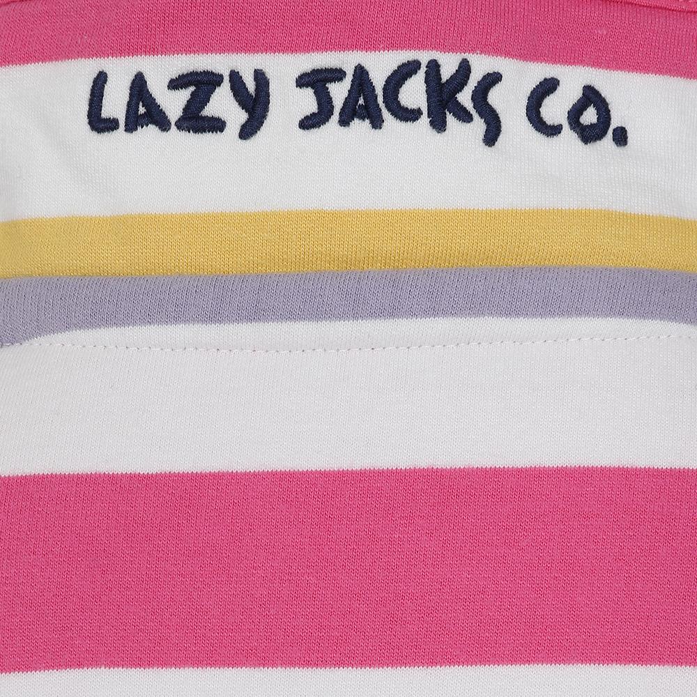LJ35C - 1/4 Zip Striped Sweatshirt - Pastel
