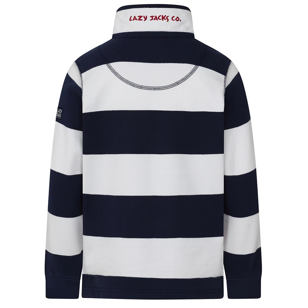 LJ51C - Boys 1/4 Zip Sweatshirt - Wide Stripe