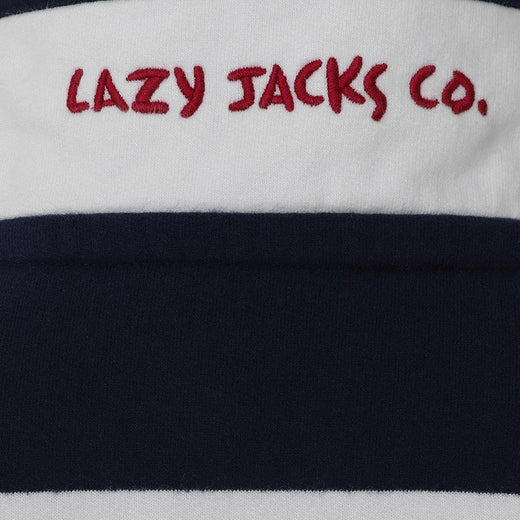 LJ51C - Boys 1/4 Zip Striped Sweatshirt - Wide Stripe