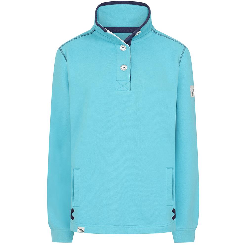 LJ5 - Button Neck Sweatshirt - Turquoise